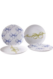 Hermia 2100002911001 Juego de Servir Pasteles Porcelana Azul 4 Piezas Apto Microondas Lavavajillas